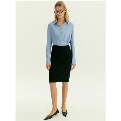 Юбка-карандаш миди из костюмной шерсти, S663/aspect