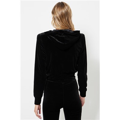 Sudadera de terciopelo - Negro