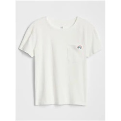 Kids Embroidered Pocket Short Sleeve T-Shirt