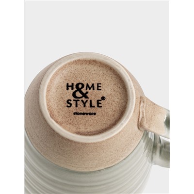 Кружка, 350 мл, керамика, серо-бежевая, Спираль, Dallas