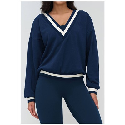 Женский свитшот с глубоким V-образным вырезом