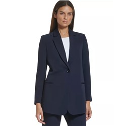 TOMMY HILFIGER Women's Long Single-Button Blazer
