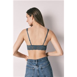 Sujetador bralette halter encaje verde