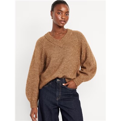 Cozy Cropped V-Neck Sweater