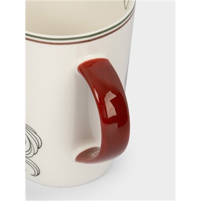 Кружка, 420 мл, фарфор N, бело-бордовая, Лошадь, Horse