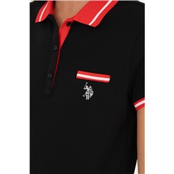 Kadın Siyah Polo Yaka Tişört