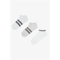 Penti Leopard Line Siyah Gri Beyaz 3lü Patik Çorap