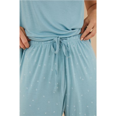 Pijama Capri flores azul