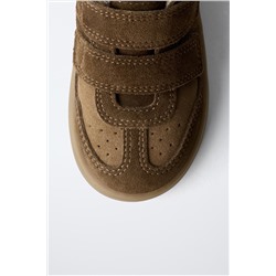 LINED LEATHER HIGH-TOP SNEAKERS