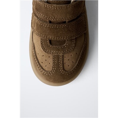 LINED LEATHER HIGH-TOP SNEAKERS