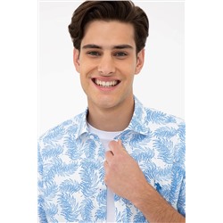 Erkek Mavi Uzun Kollu Gömlek