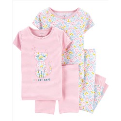 Carter's | Toddler 4-Piece 100% Snug Fit Cotton PJs