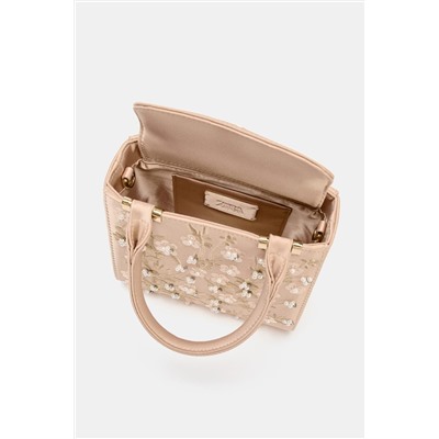 STRUCTURED EMBROIDERED HANDBAG