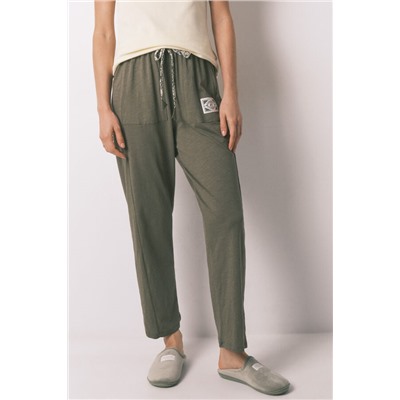 Pantalón largo algodón verde