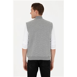 Erkek Gri Melanj Örme Hırka