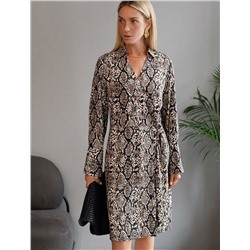 Платье на запАх из вискозы с принтом