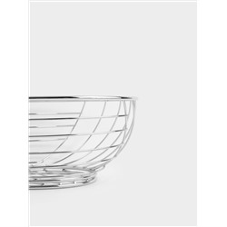 Корзина для фруктов, 27 см, металл, серебристая, Полосы, Spin