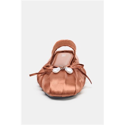 SATIN-EFFECT SLINGBACK SHOES