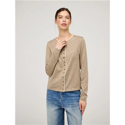 Бежевый Кардиган "Необработанный срез"