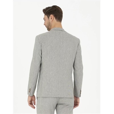 Açık Yeşil Ex. Slim Fit Keten Karışımlı Ceket
