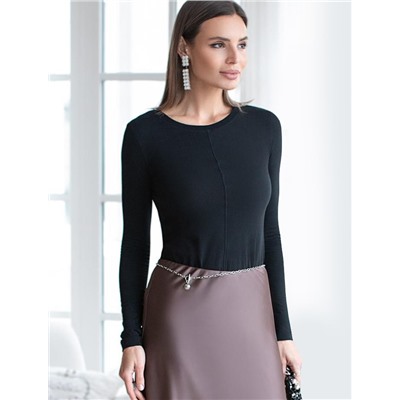 Лонгслив из премиального хлопка с эластаном