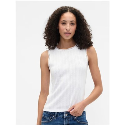 Sleeveless Pointelle Top