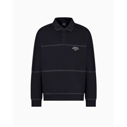 Bonded stretch polo sweatshirt