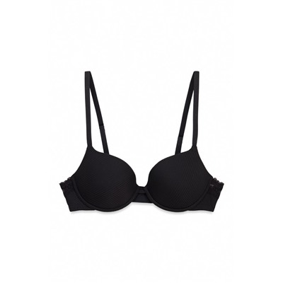 Sujetador clásico microfibra rayada negro BEAUTIFUL