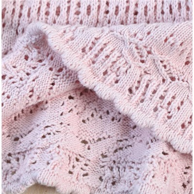 Женский  хлопковой  вязаный крючком ажурный свитер-поло