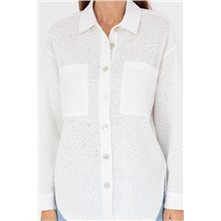 Kadın Ekru Örme Gömlek