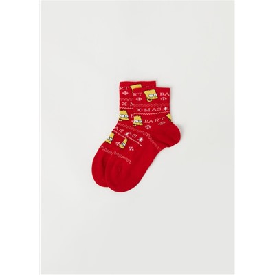 Kurze Socken mit weihnachtlichem The Simpson-Motiv für Kinder
