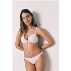 Braga clásica microfibra y encaje rosa