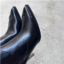 Демисезонные сапоги Bershk*a в ковбойском стиле на высоком каблуке с острым носком. Экспорт