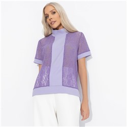 Футболка комбинированная, Фирменное приветствие (сиреневый)