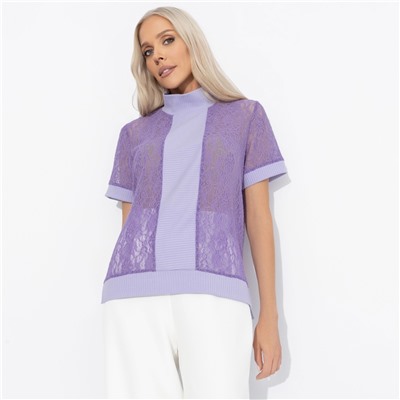 Футболка комбинированная, Фирменное приветствие (сиреневый)