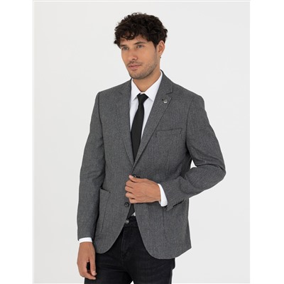 Siyah Ekstra Slim Fit Spor Ceket