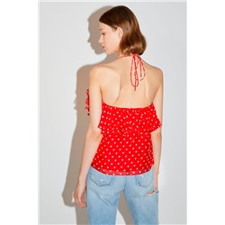 Blusa de seda Rojo y blanco