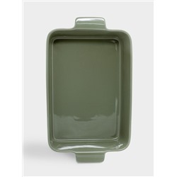 Форма для запекания, 32х22 см, фарфор P, прямоугольная, серо-зеленая, Indulgence