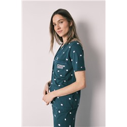 Pijama camisero Hello Kitty algodón manga corta