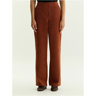 Вельветовые брюки прямого кроя на резинке, D210/planch