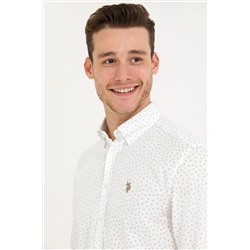 Erkek Bej Uzun Kollu Gömlek