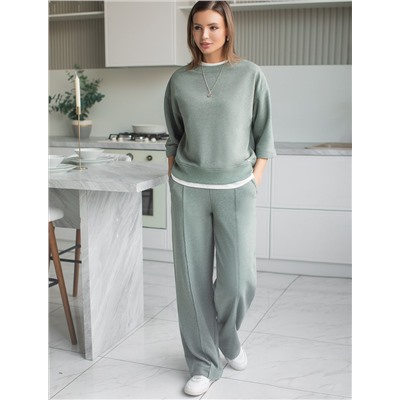 Свитшот свободный из петельчатого футера двухнитки с эластаном