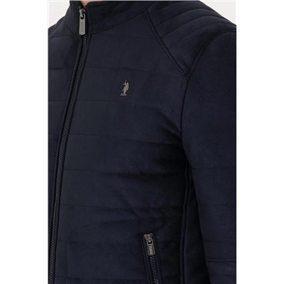 Erkek Lacivert Deri Ceket