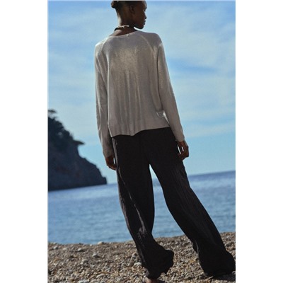 FINE KNIT FOIL SWEATER