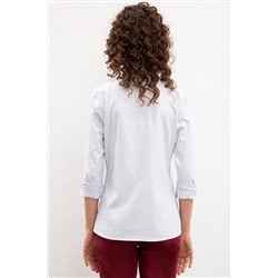 Kadın Açık Mavi Uzun Kollu Basic Gömlek