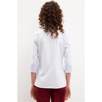 Kadın Açık Mavi Uzun Kollu Basic Gömlek