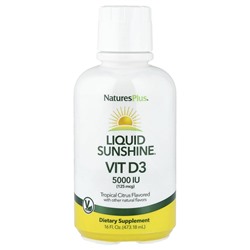 NaturesPlus, Liquid Sunshine, витамин D3, тропический цитрус, 473,18 мл (16 жидк. унций)