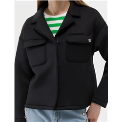 Siyah Regular Fit Örme Ceket