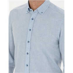 Açık Mavi Slim Fit Uzun Kollu Gömlek