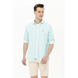 Erkek Mint Uzun Kollu Gömlek